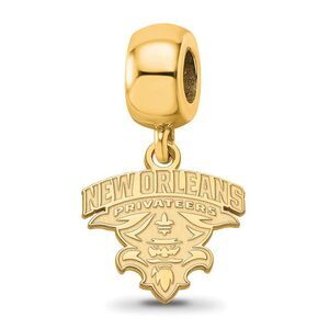 14k Gold Plated Silver University of New Orleans Sm Dangle Bead Charm